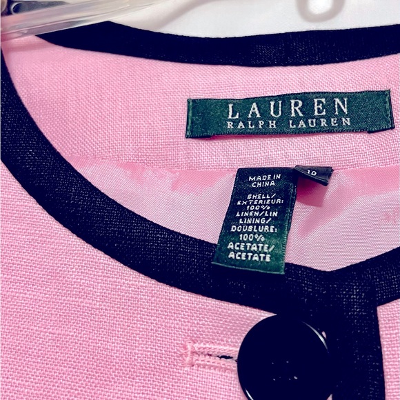 Stunning Pink & Black Ralph Lauren Jacket, Size 10, 100% Linen-Lined, Excel Cond - Picture 13 of 14